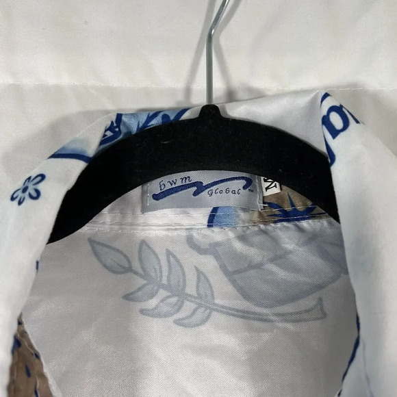 Royals Baseball Polo Shirt Men's Medium White Miller Light Button up Hawaiian - Picture 4 of 8